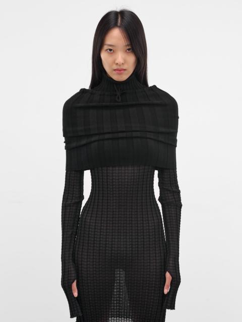 Dede Black Rib-Knit Shrug