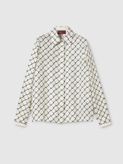 Printed silk twill shirt