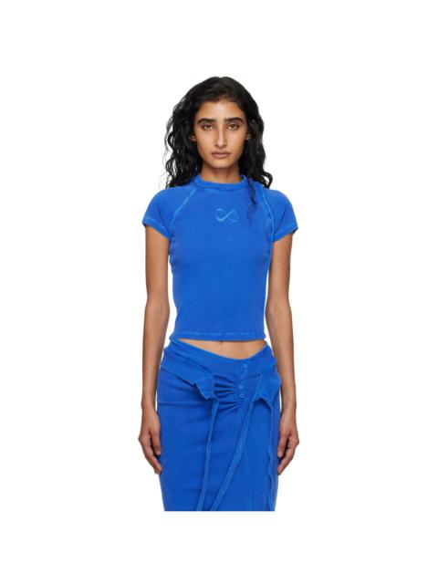 Blue Deconstructed Rib T-shirt
