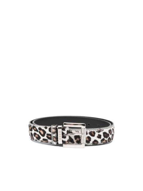 leopard-print calf-hair belt
