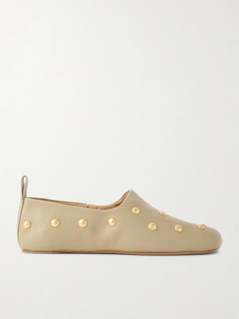 Rita Embellished Leather Ballet Flats