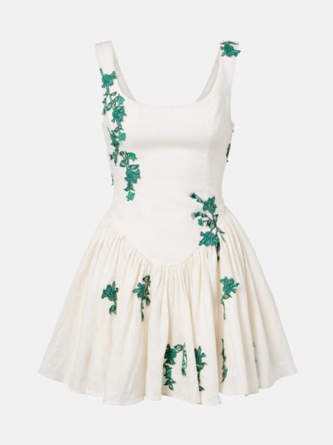 Pluma embroidered cotton minidress