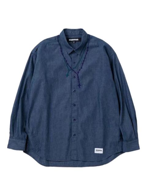 embroidered-rosary cotton shirt