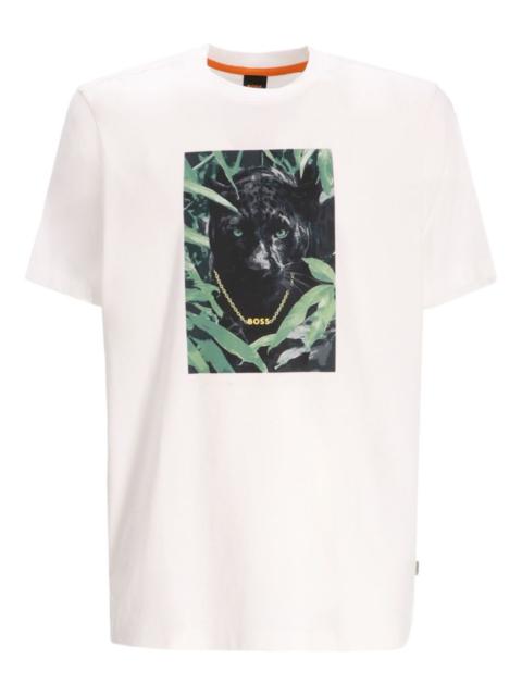 panther-print cotton T-shirt