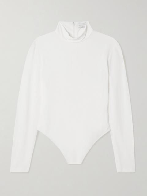 Crepe De Chine Turtleneck Bodysuit