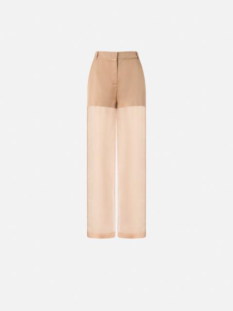 WIDE-LEG TROUSERS IN SHEER ORGANZA AND LINEN