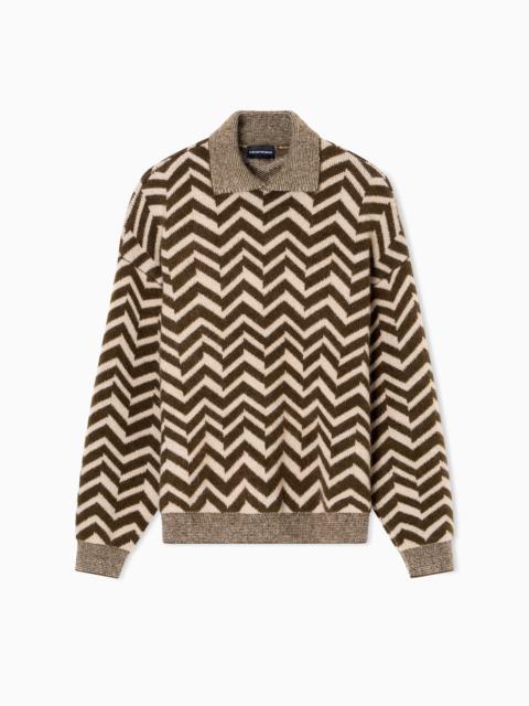 JACQUARD WOOL-BLEND JUMPER WITH A CHEVRON MOTIF