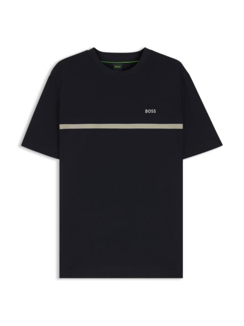 COTTON T-SHIRT WITH LOGO AND STRIPE