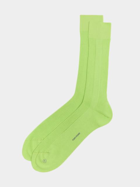 Men's Ribbed Cotton Crew Socks