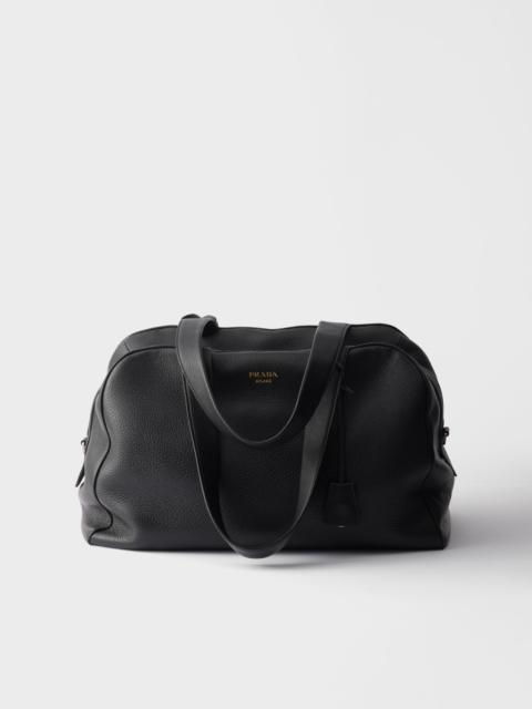 Leather duffel bag