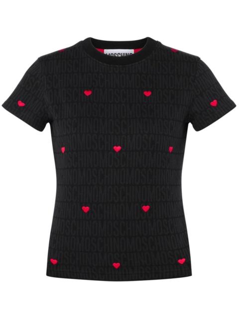 heart-motif short-sleeve T-shirt