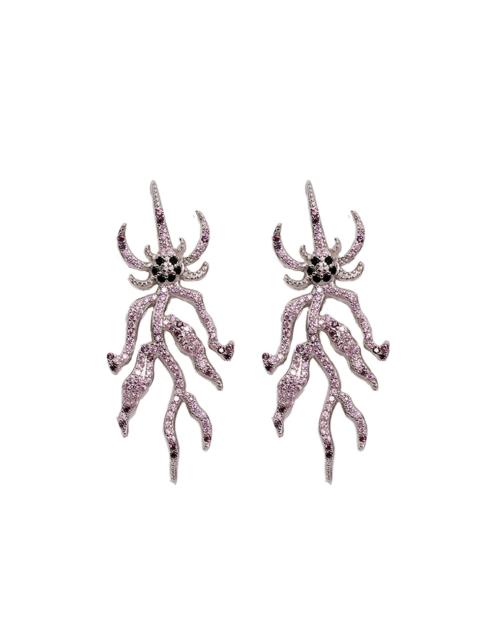 LIGHT ROSE SPIKE MONSTER EARRING