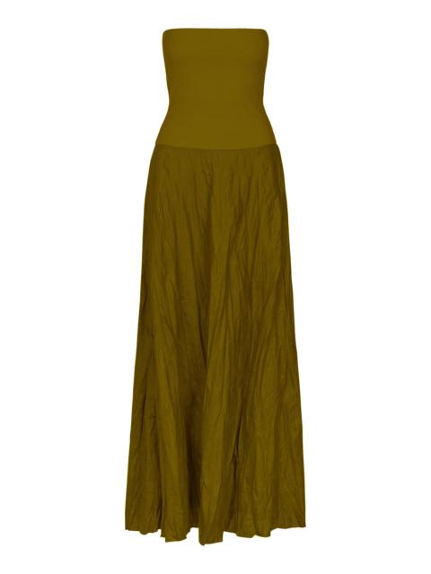 Empowerment Movement Linen-Blend Maxi Skirt green