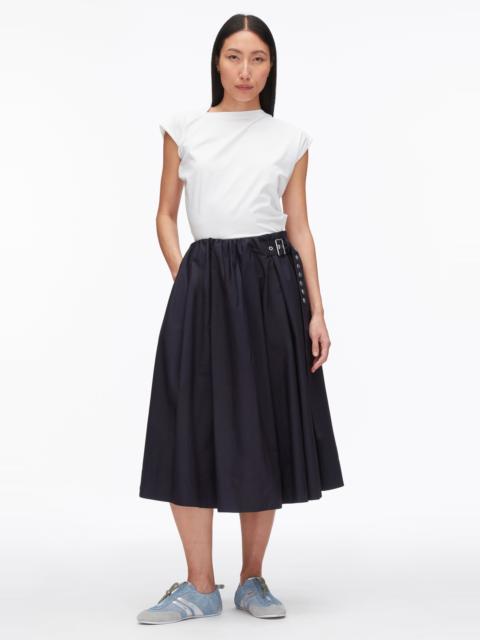 Belted Gathered Midi Skirt