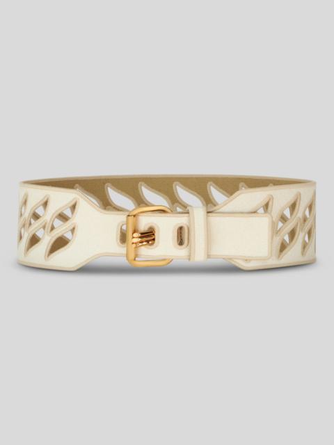 PERFORATED CANVAS BELT WITH THREE PRONGS