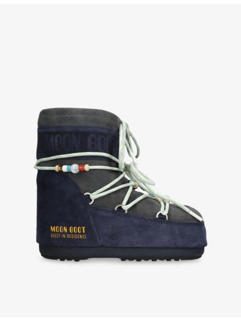 Moon Boot x Guest In Residence Icon Beaded Low Suede Boots