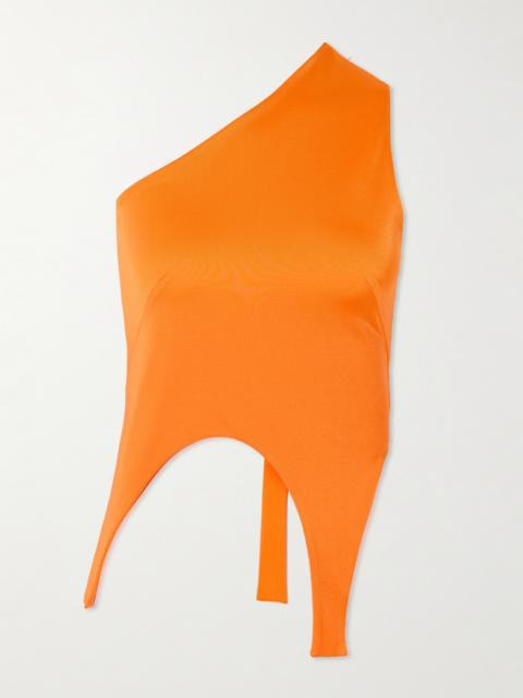 One-shoulder Asymmetric Jersey Top