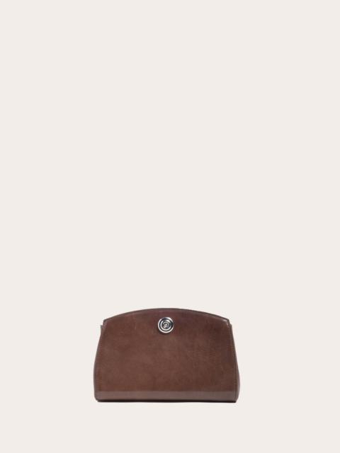 PUSHLOCK CLUTCH DARK BROWN