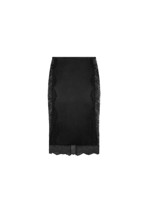KNEE-LENGTH SKIRT WITH LACE INSERTS