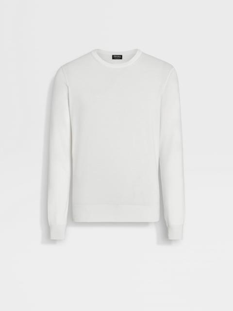 WHITE MÉLANGE CASHSETA CREWNECK