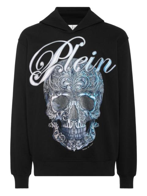 skull-print hoodie