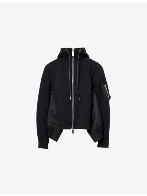 Asymmetric Panelled Cotton-Blend Hoodie
