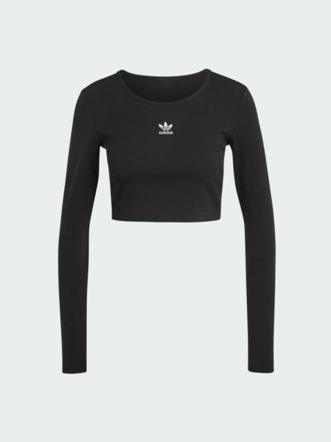 Essentials Ribbed Crop Long Sleeve Tee