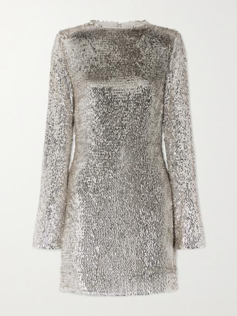 Opal Sequined Mesh Mini Dress