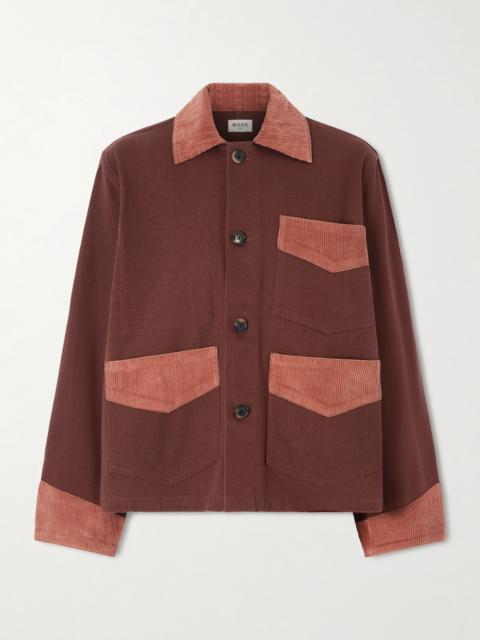Corduroy-trimmed Cotton-twill Jacket