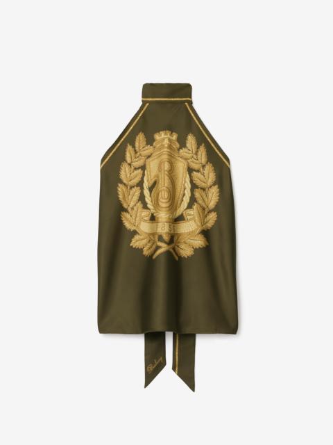 B Crest Silk Scarf Top