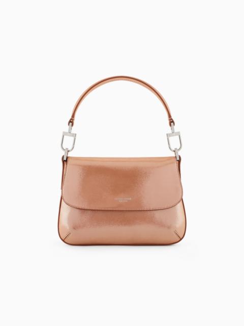 La Prima Soft small baguette bag in shiny nubuck