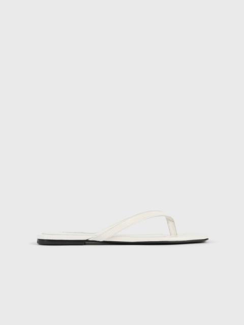 Croco-embossed flip flops off-white