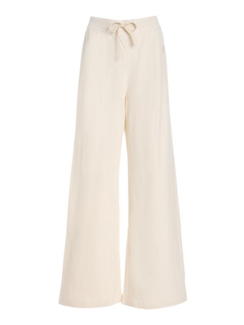 Cotton Wide-Leg Sweatpants ivory