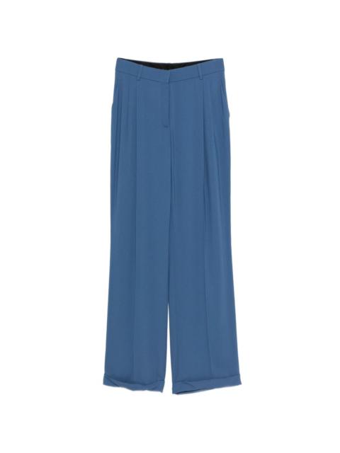 pleated turn-up palazzo pants