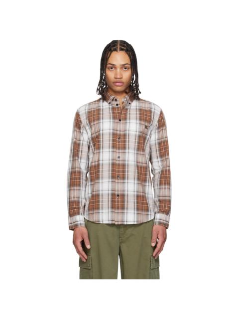 Brown & White Madras Check Cotton Shirt