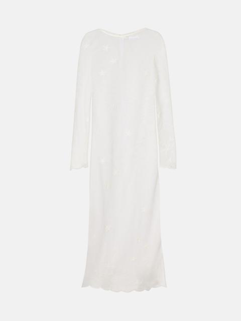 Cove embroidered sheer cotton tulle kaftan