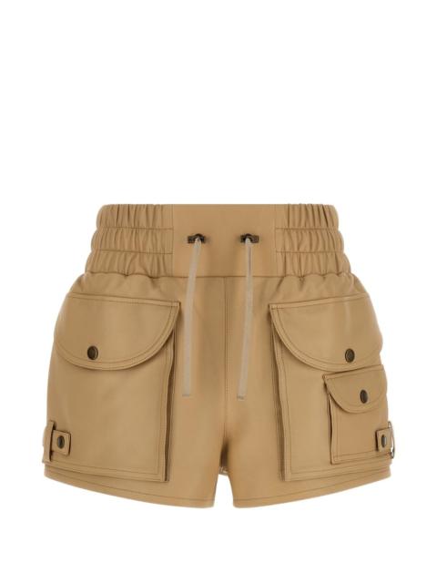 cargo-pocket leather shorts