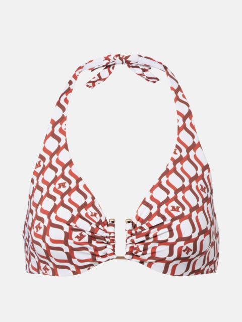 Avena printed halterneck bikini top