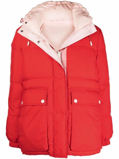 logo-print padded coat