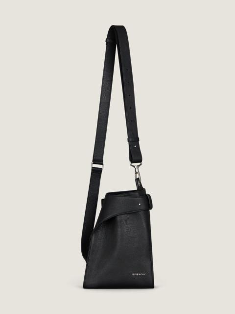 SMALL BELTED HOBO BAG IN GRAINED LEATHER