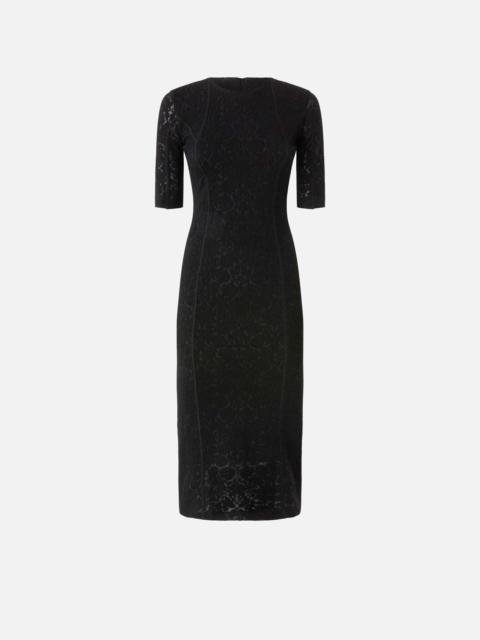 KNIT LACE MIDI DRESS