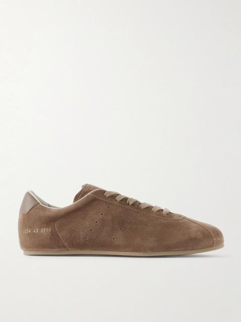 Driving Lo Profile Leather-Trimmed Suede Sneakers Light brown