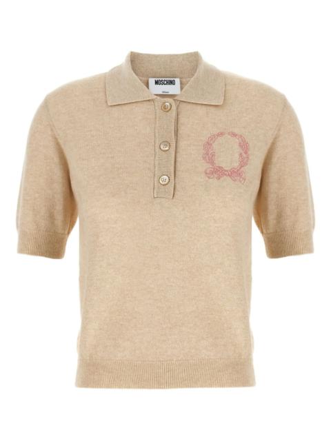 embroidered knited polo top
