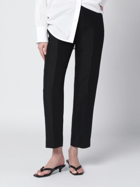 Black wool and silk trousers