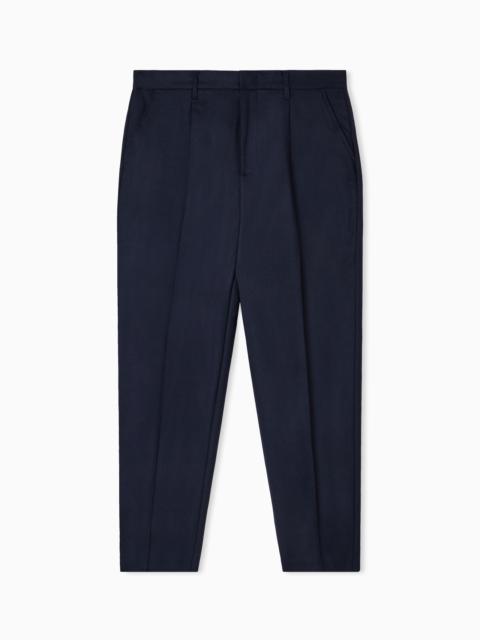 VIRGIN-WOOL STRETCH-TWILL TROUSERS