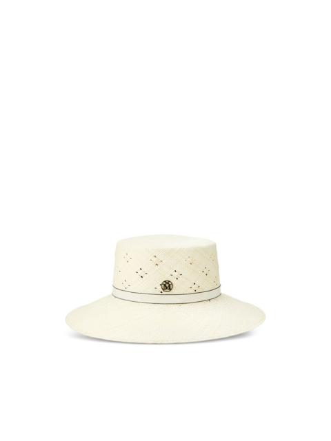 Ludi perforated ribbon-detailed hat