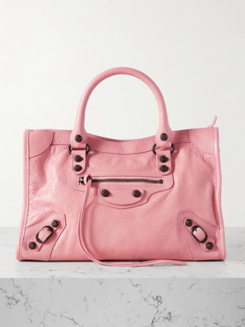 Le City Small Embellished Textured-leather Tote