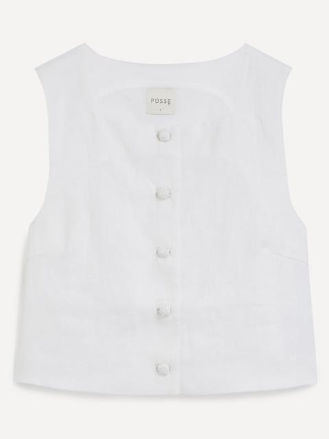 Rio Tailored Linen Crop Top