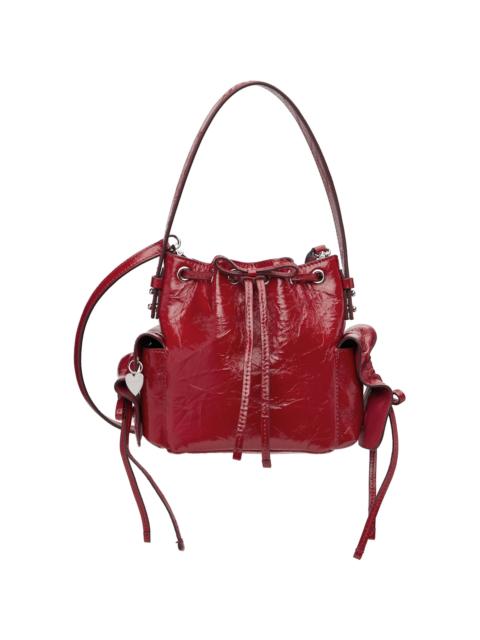 Red Multipocket Mini Bucket Bag