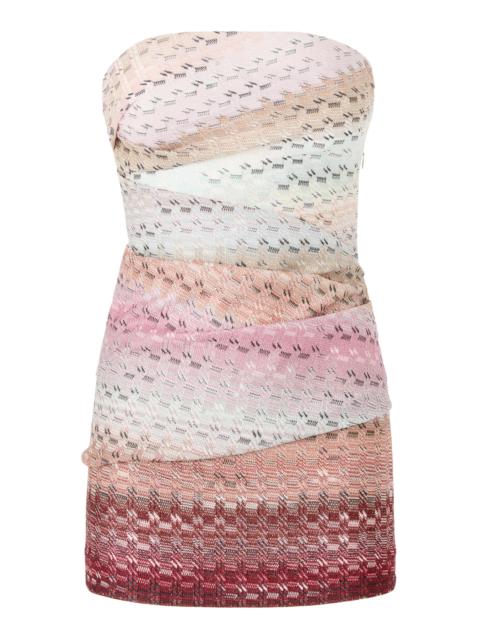 Staggered Lurex Raschel Mini Dress multi